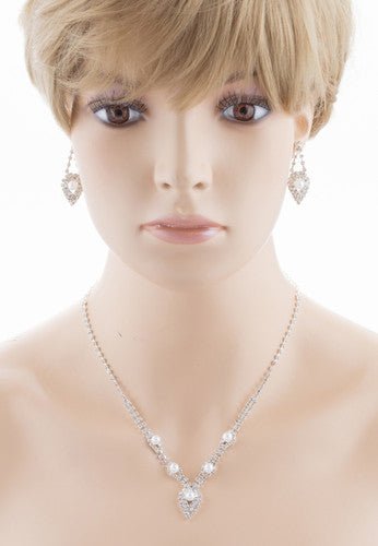 Bridal Wedding Crystal Rhinestone Pearl Fashion Jewelry Set - Bela Fils BoutiqueSetsBela Fils Boutique